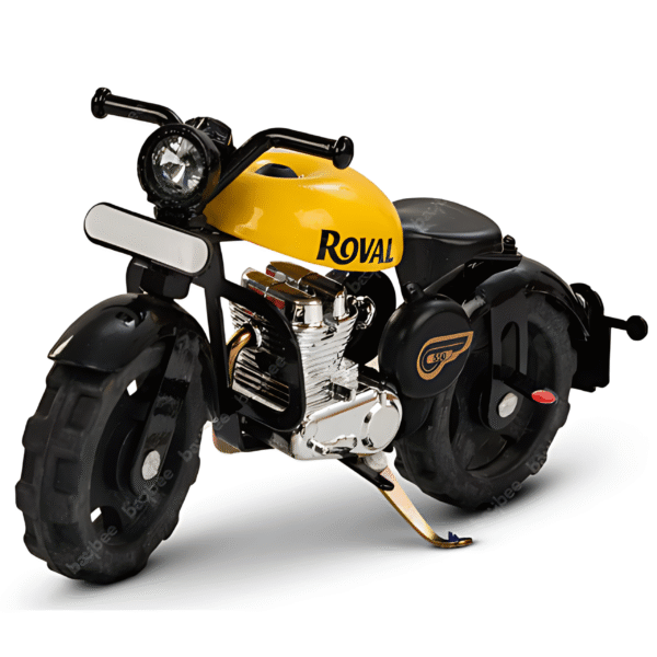 APAV Die Cast Metal Bullet Bike Motorcycle Scale Model Prototype Miniature Showpiece Toy with Side Stand for Birthday Gift I Kids I Adult(Yellow)