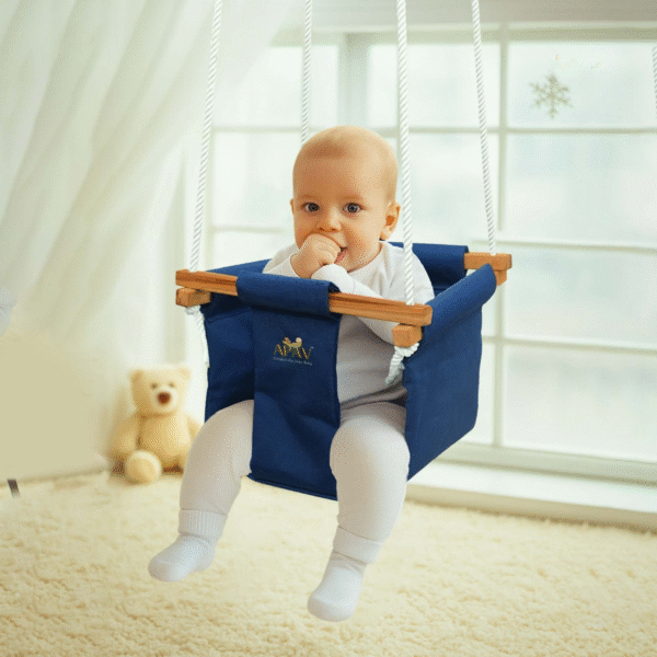 APAV Baby Swing for Kids | Hanging Jhula for 6 Months to 3 Years | Indoor Outdoor Zula Seat | Supports Up to 25 Kg | Polyester, 9 Inch (Blue) (Only Zula (Swing))