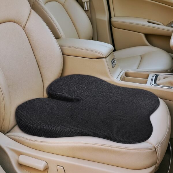 APAV Car Wedge Seat Cushion | Memory Foam Ergonomic Support for Hip, Back & Sciatica Pain Relief | Multipurpose for Office, Chair & Travel – Black (Car Wedge Seat Cushion (Black))